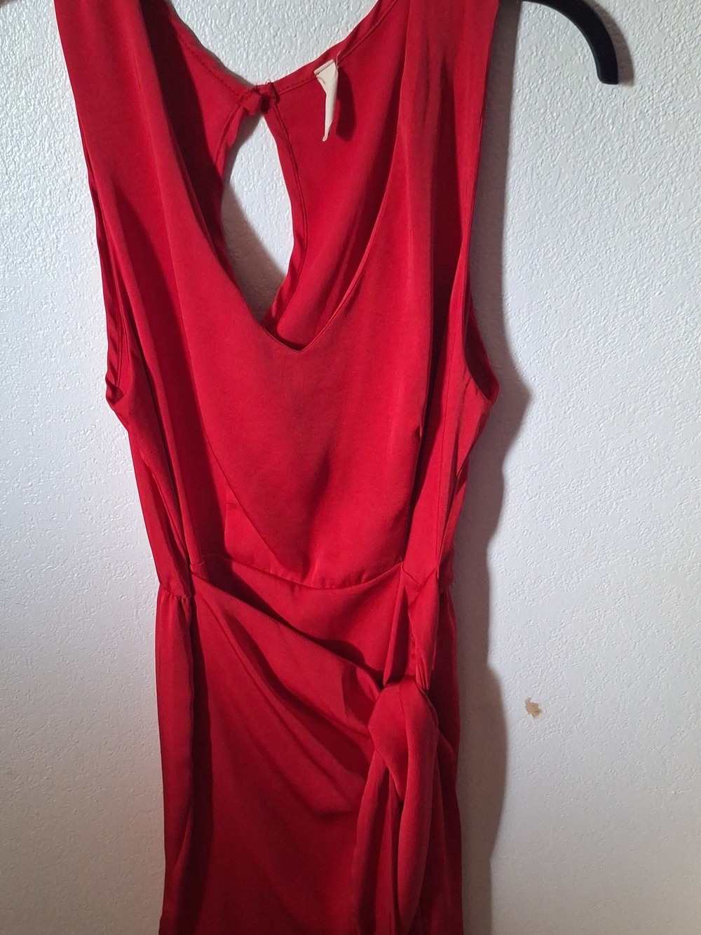 Tyche Red Backless Sleeveless Tie Waist Dress